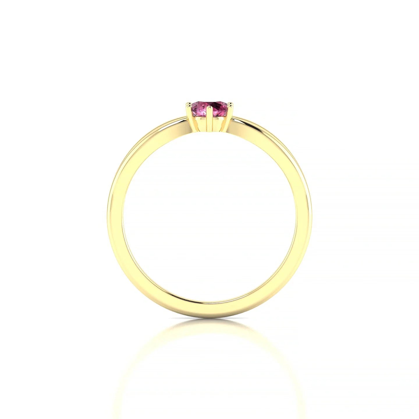 Interlude | 18k Yellow Gold 4.5 mm Round Rhodolite Ring