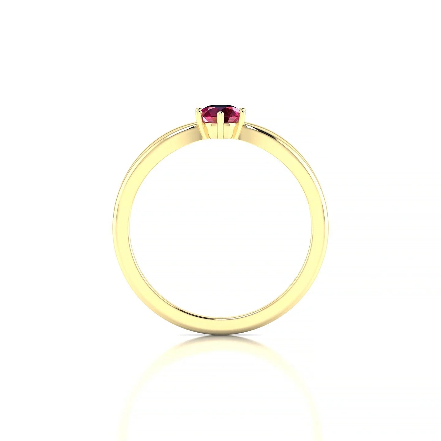 Interlude | 18k Yellow Gold 4.5 mm Round Ruby Ring