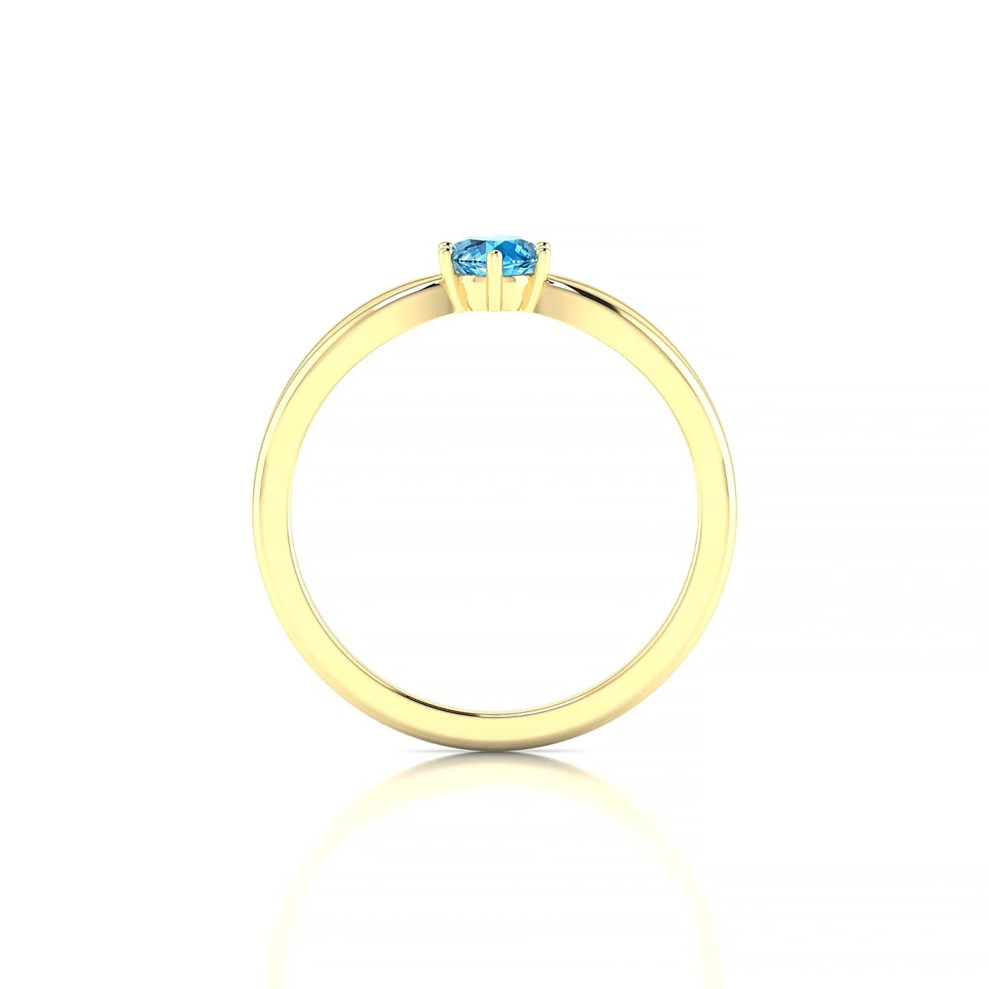 Interlude | 18k Yellow Gold 4.5 mm Round Topaz Ring