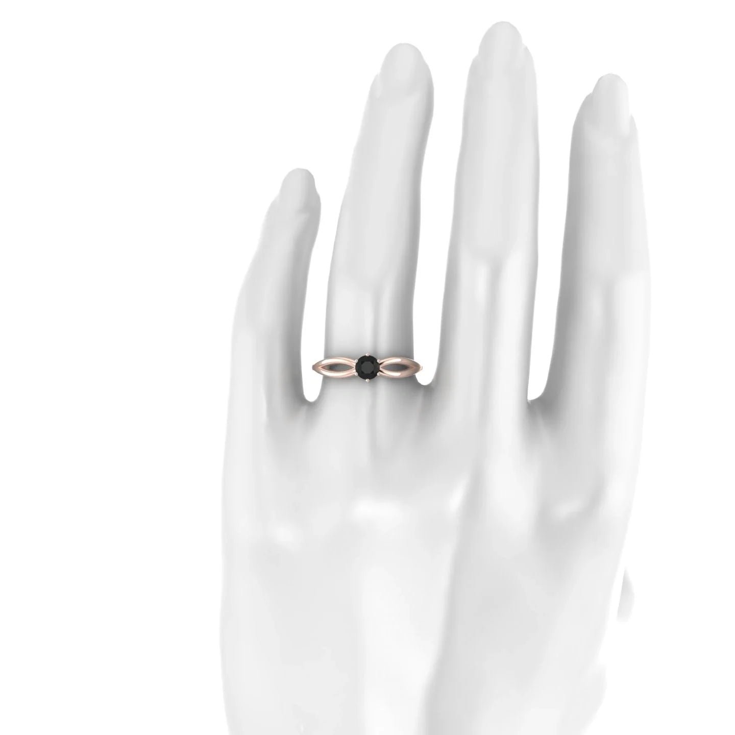 Interlude | 18k Rose Gold 4.5 mm Round Black Diamond Ring