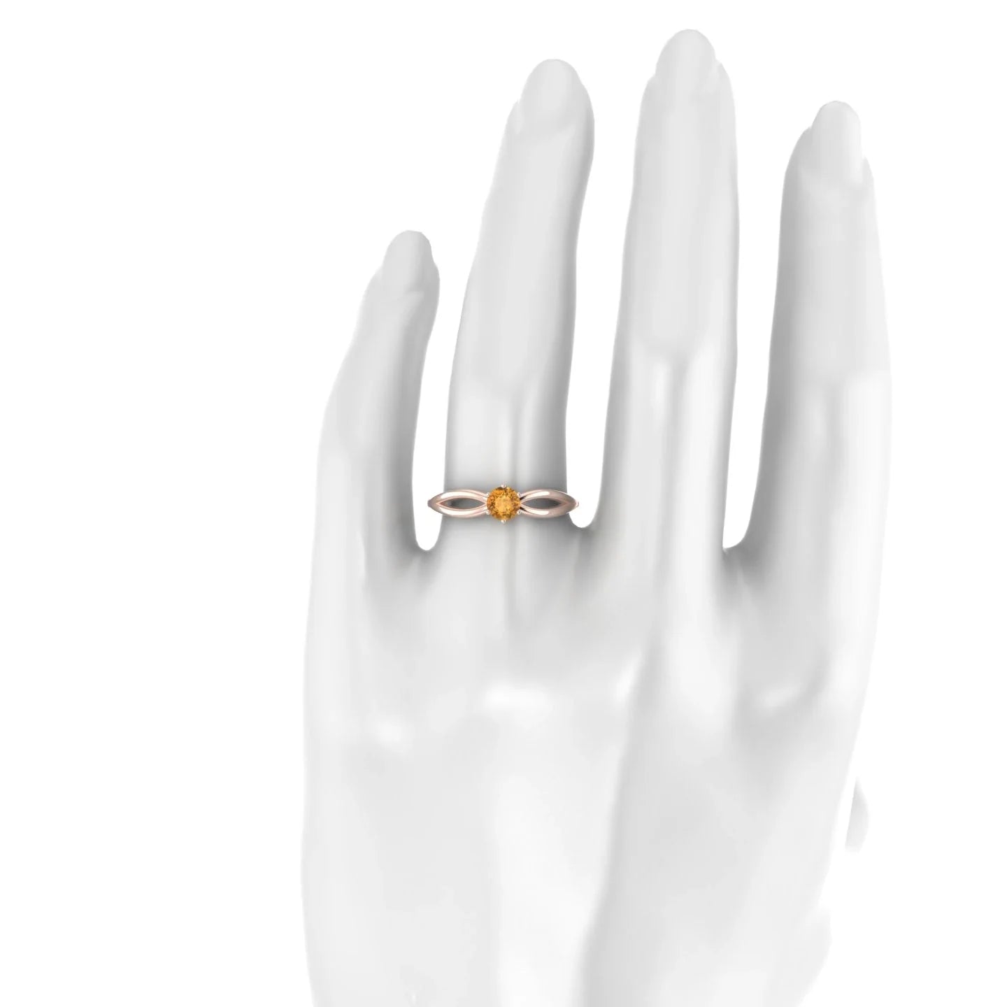 Interlude | 18k Rose Gold 4.5 mm Round Citrine Ring