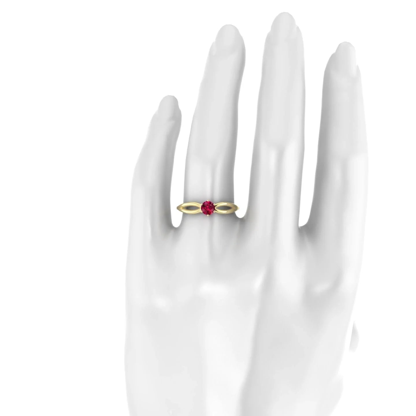 Interlude | 18k Yellow Gold 4.5 mm Round Ruby Ring