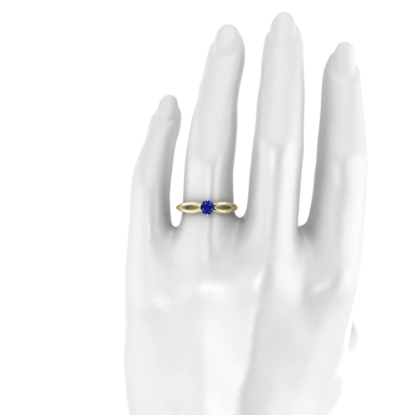 Interlude | 18k Yellow Gold 4.5 mm Round Sapphire Ring