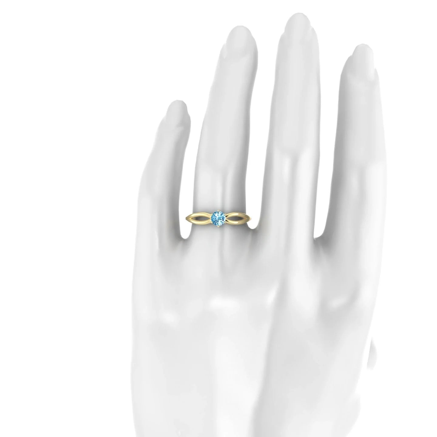 Interlude | 18k Yellow Gold 4.5 mm Round Topaz Ring