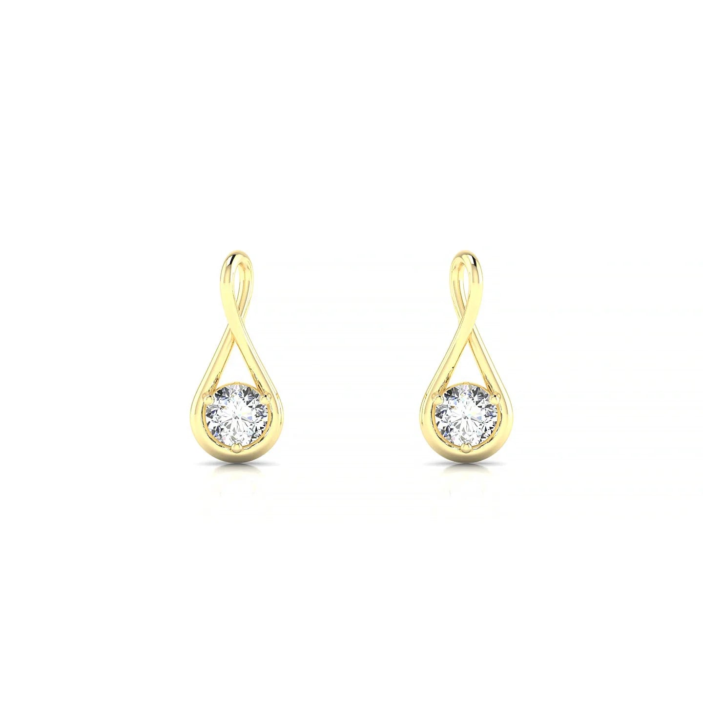Loop | 18k Yellow Gold 3 mm Round Diamond Earrings