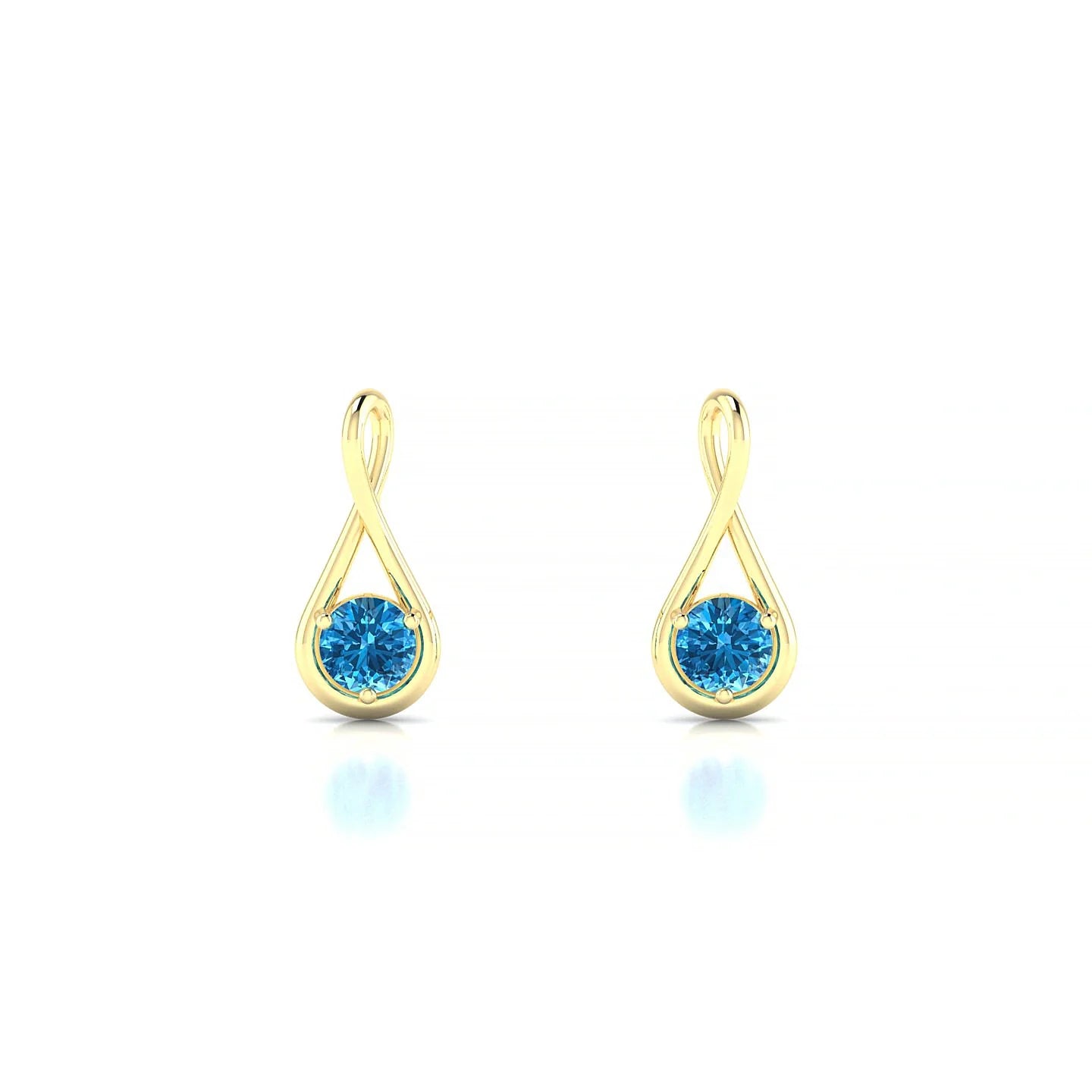 Loop | 18k Yellow Gold 3 mm Round Topaz Earrings