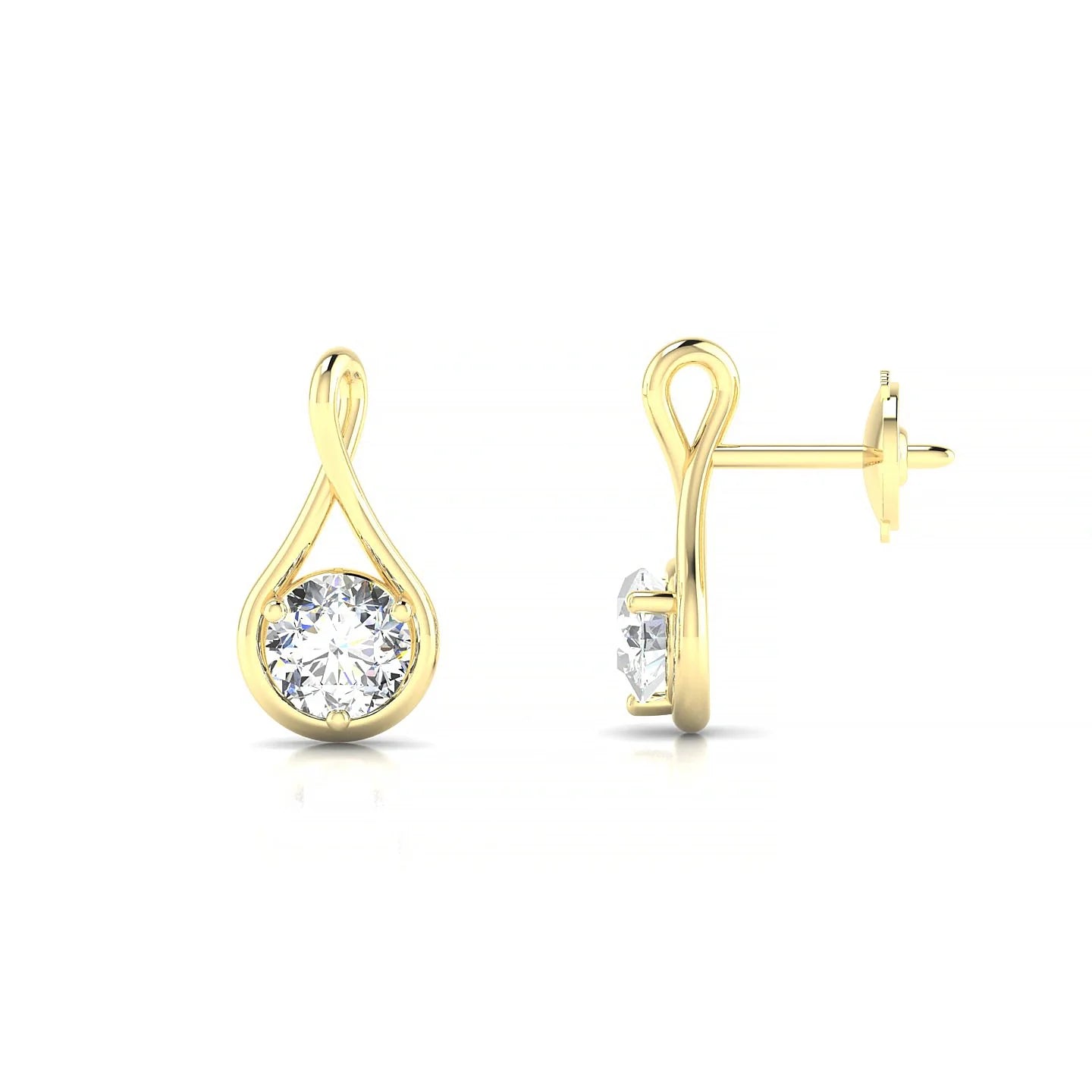 Loop | 18k Yellow Gold 4.2 mm Round Diamond Earrings