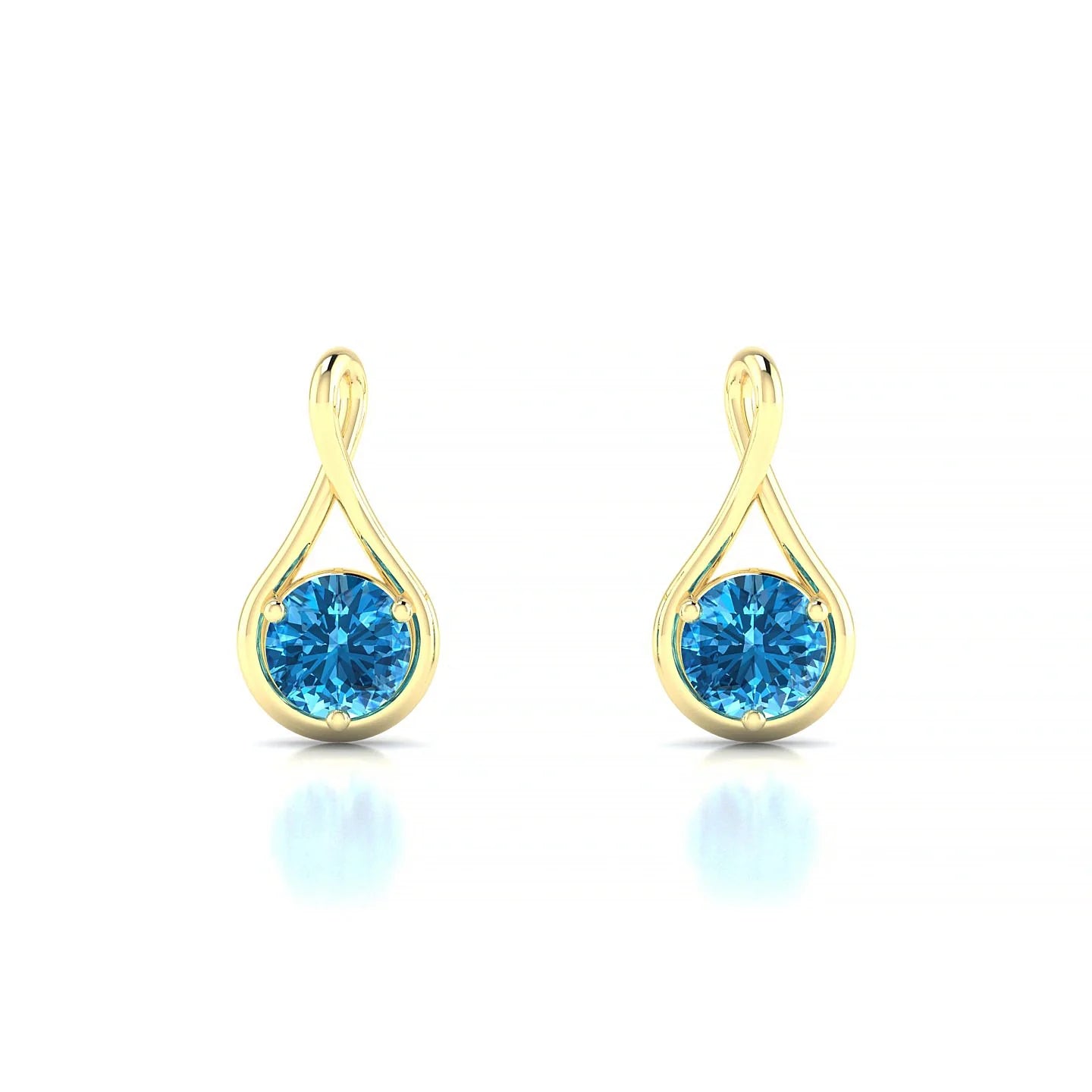 Loop | 18k Yellow Gold 4.5 mm Round Topaz Earrings