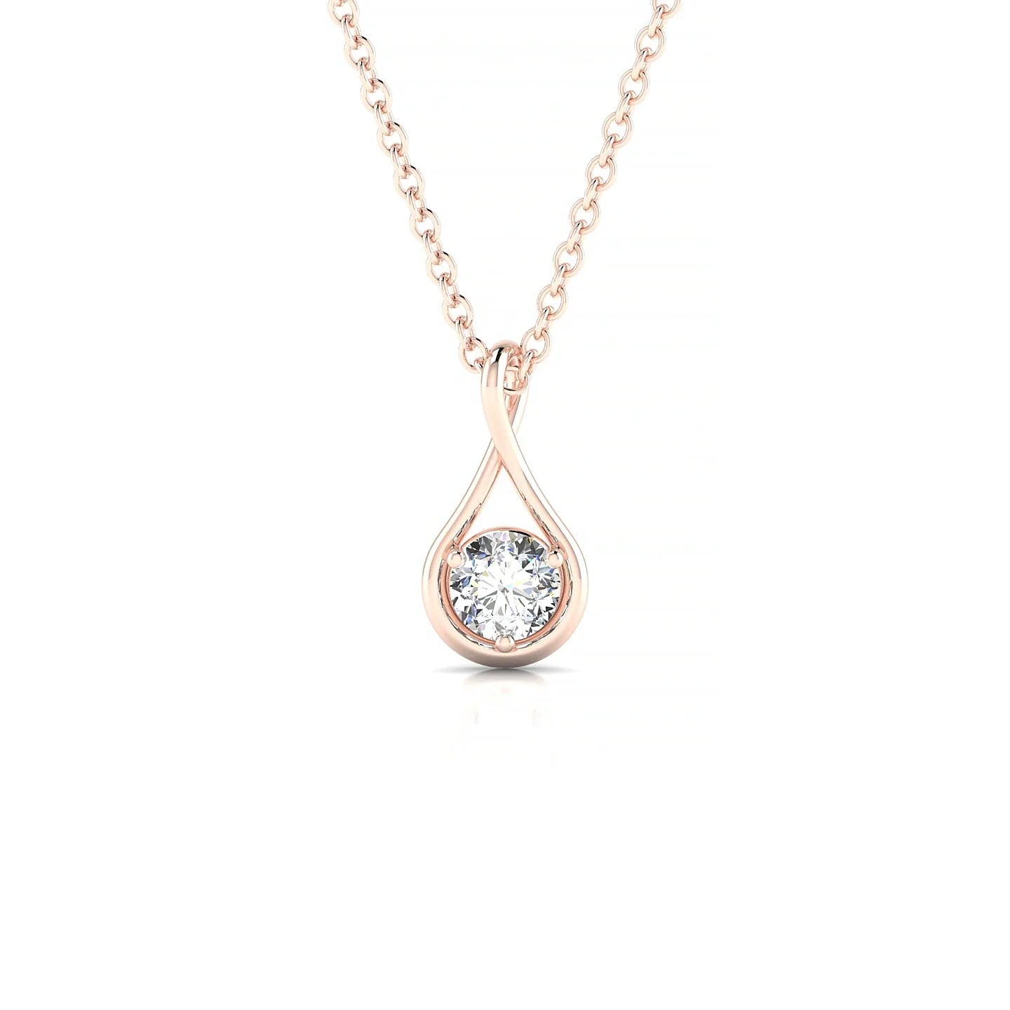 Loop | 18k Rose Gold 3.7 mm Round Diamond Pendant
