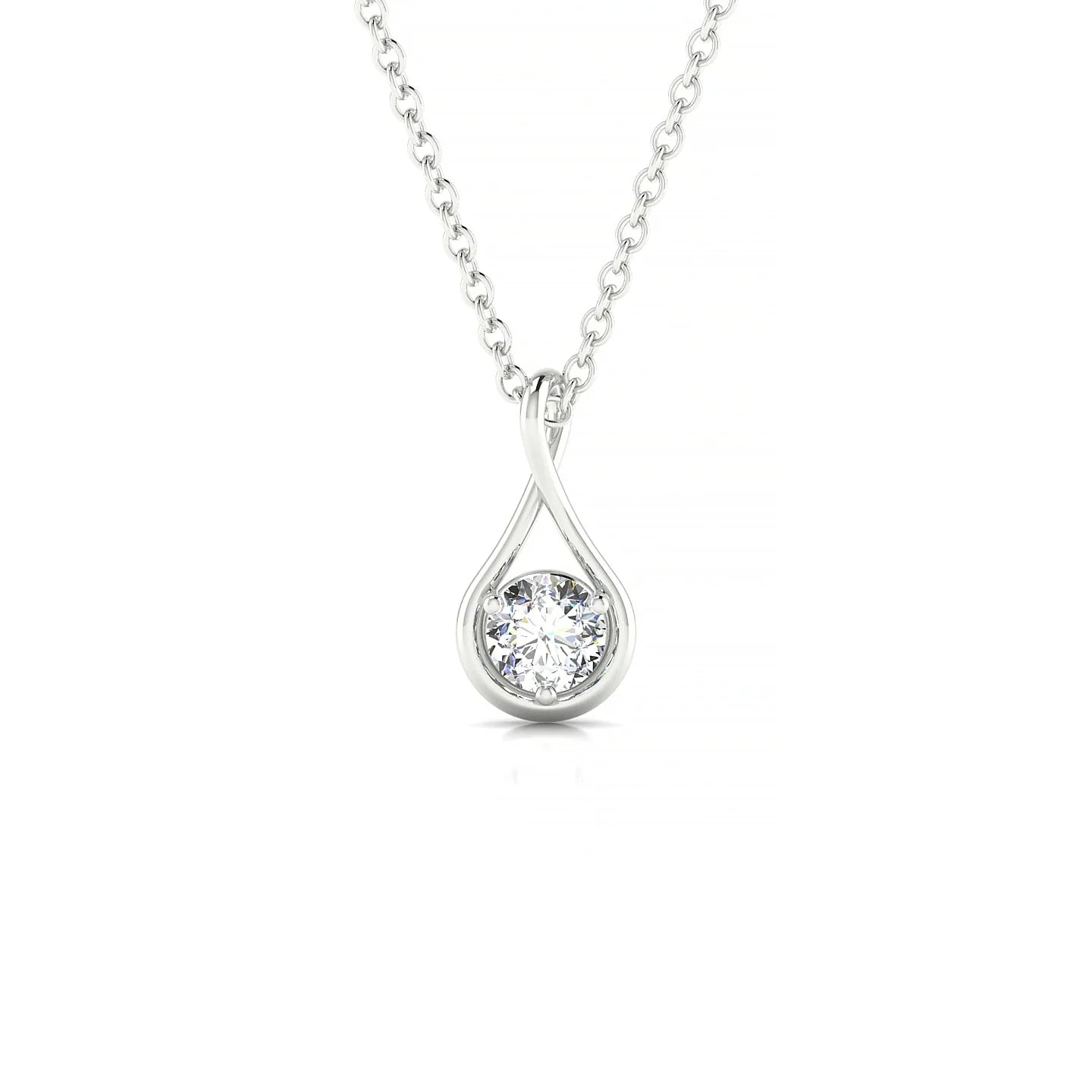 Loop | 18k White Gold 3.7 mm Round Diamond Pendant