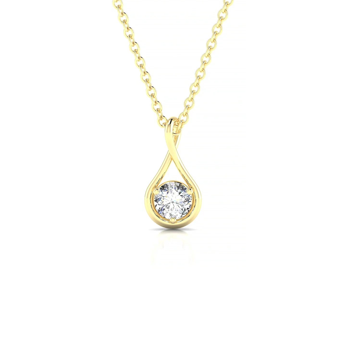 Loop | 18k Yellow Gold 3.7 mm Round Diamond Pendant