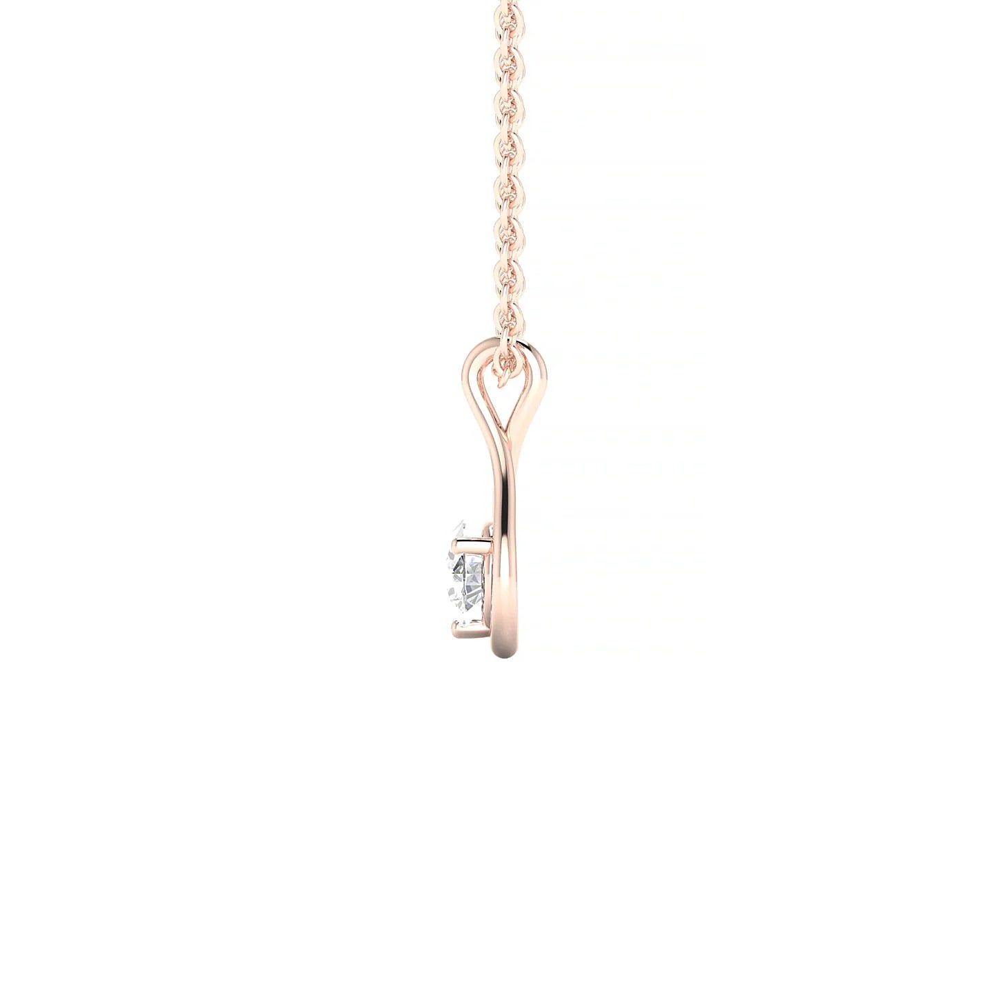 Loop | 18k Rose Gold 3.7 mm Round Diamond Pendant