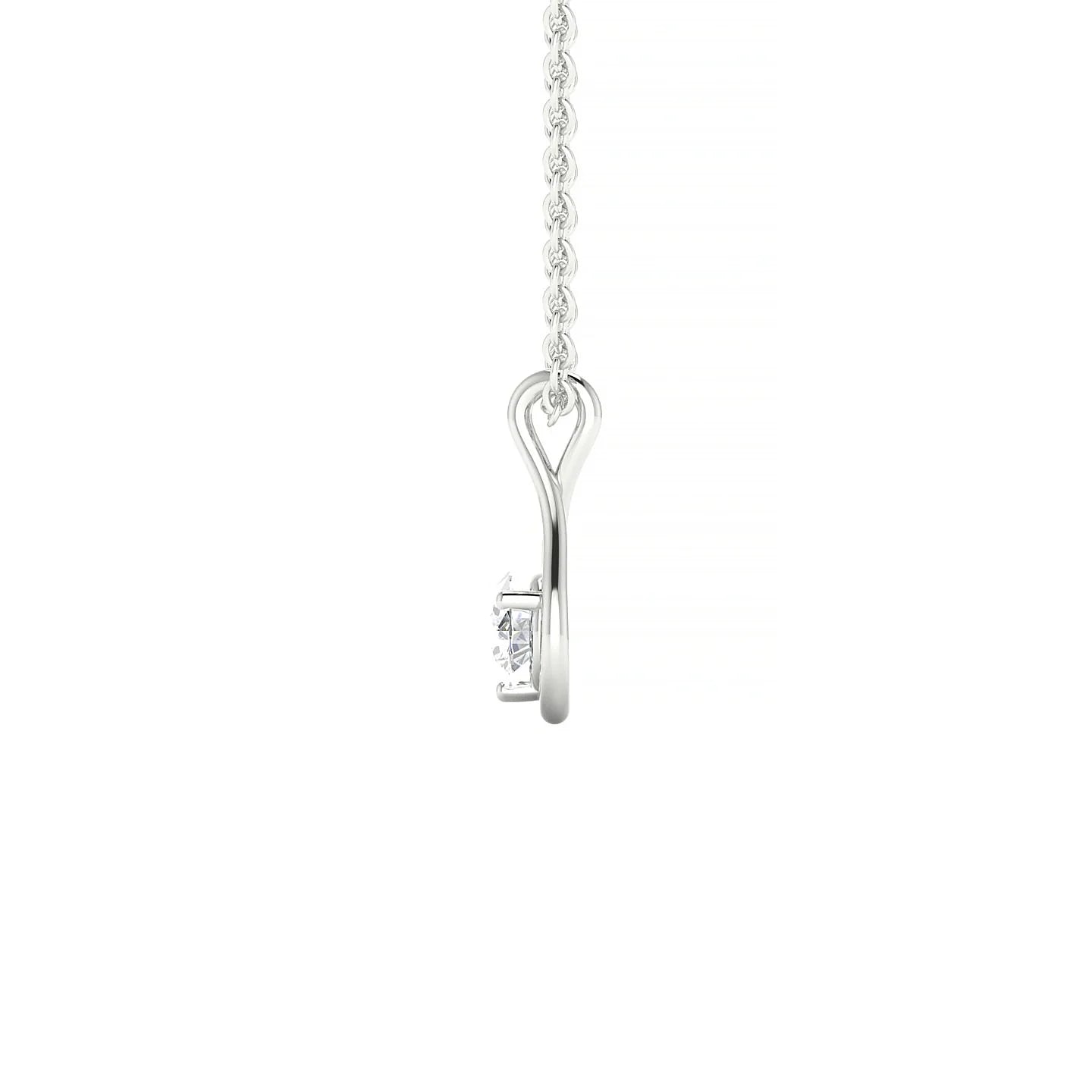 Loop | 18k White Gold 3.7 mm Round Diamond Pendant