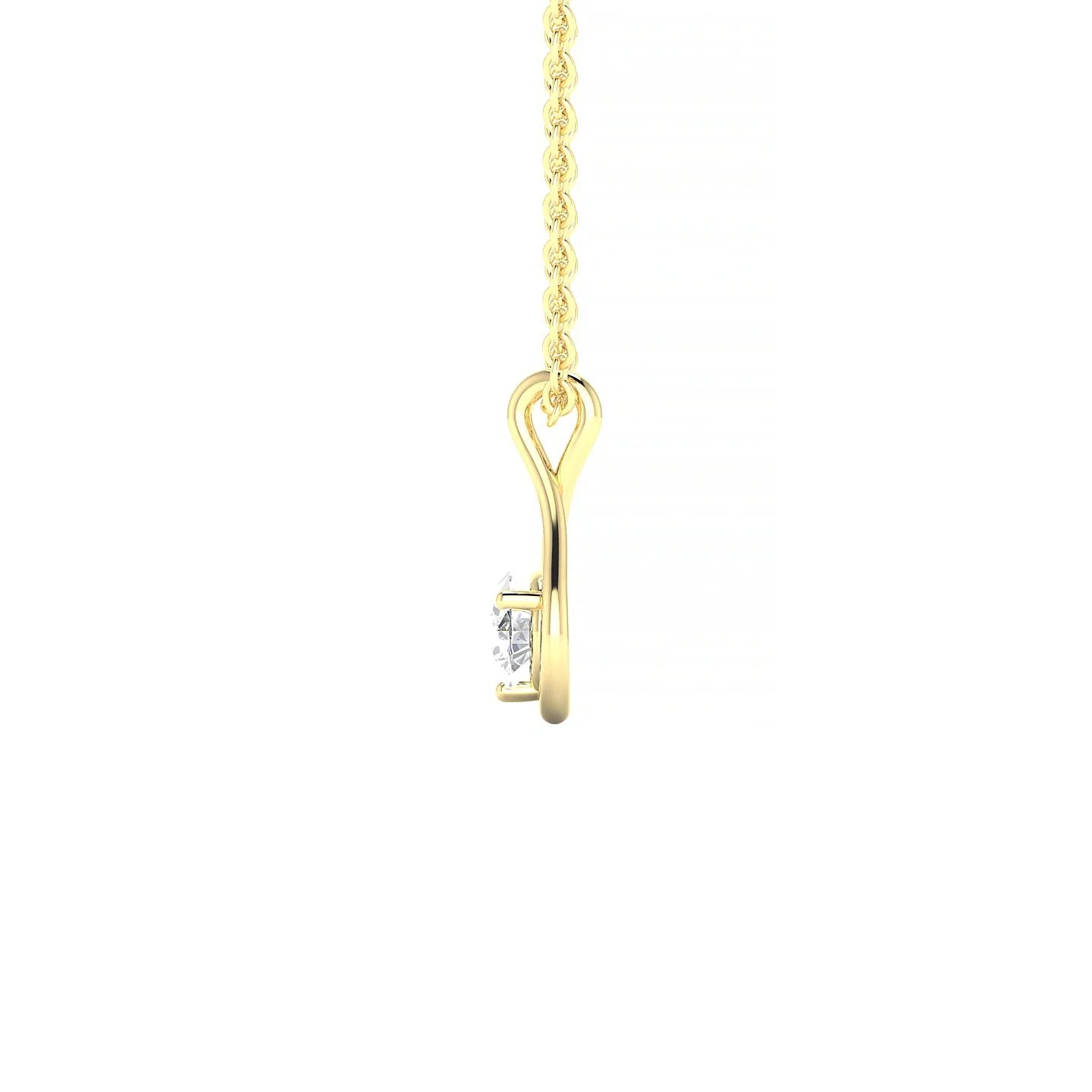 Loop | 18k Yellow Gold 3.7 mm Round Diamond Pendant