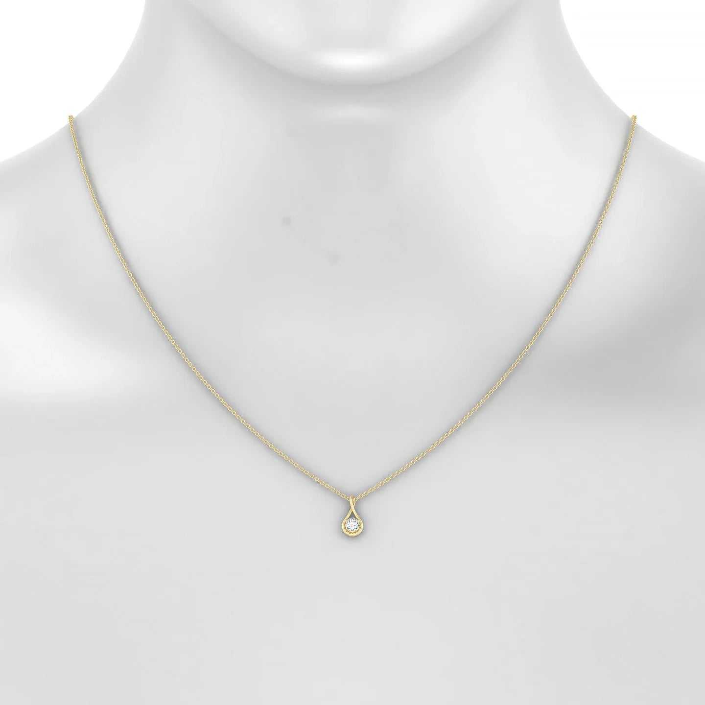 Loop | 18k Yellow Gold 3.7 mm Round Diamond Pendant