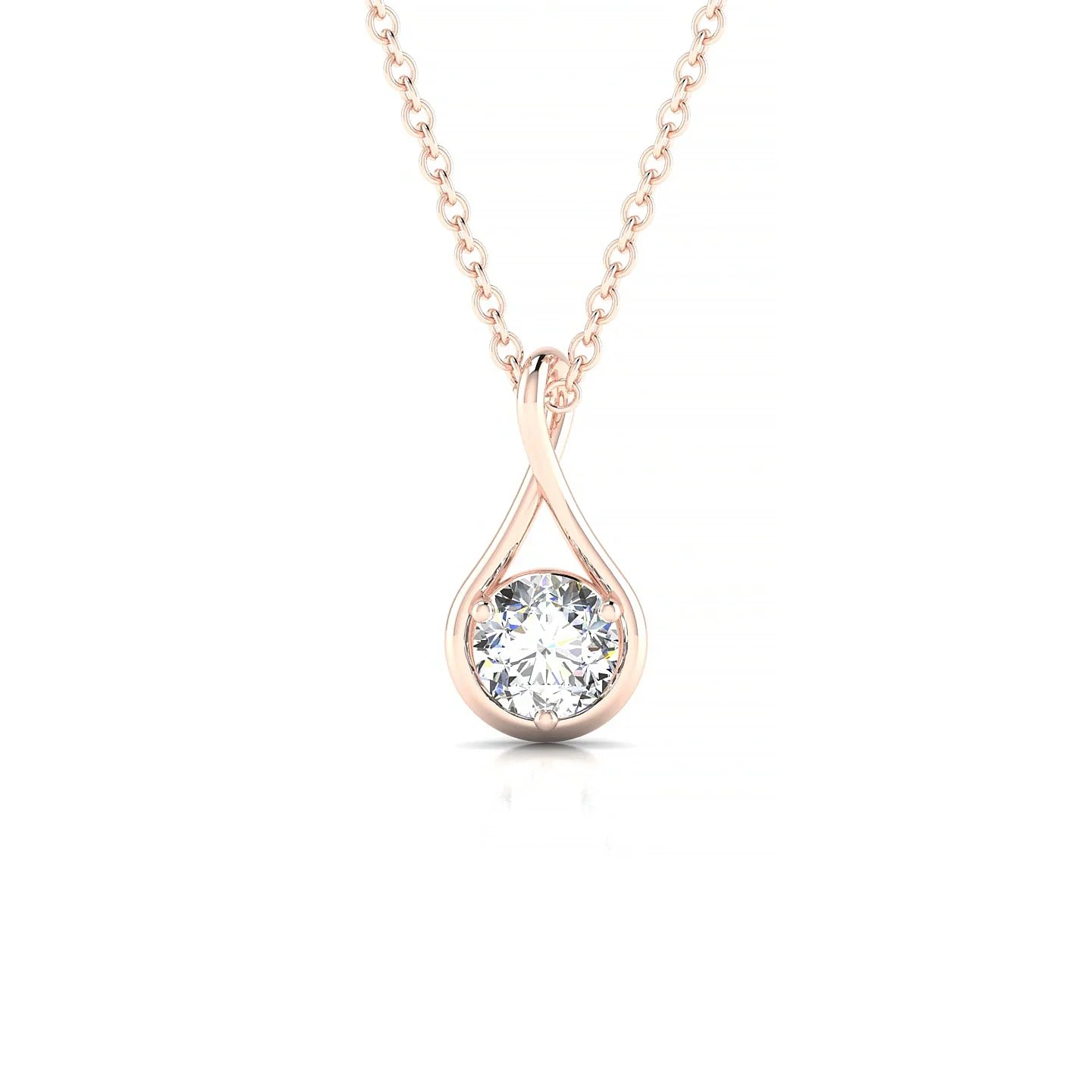 Loop | 18k Rose Gold 4.2 mm Round Diamond Pendant