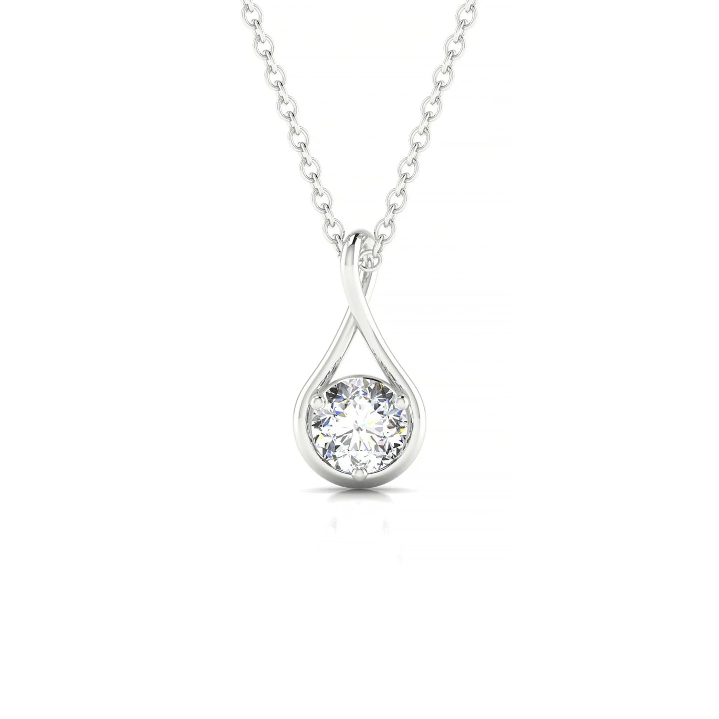 Loop | 18k White Gold 4.2 mm Round Diamond Pendant