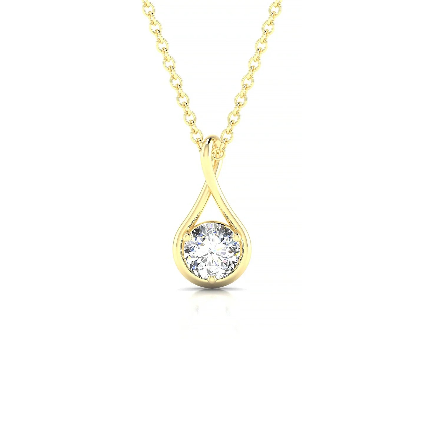 Loop | 18k Yellow Gold 4.2 mm Round Diamond Pendant