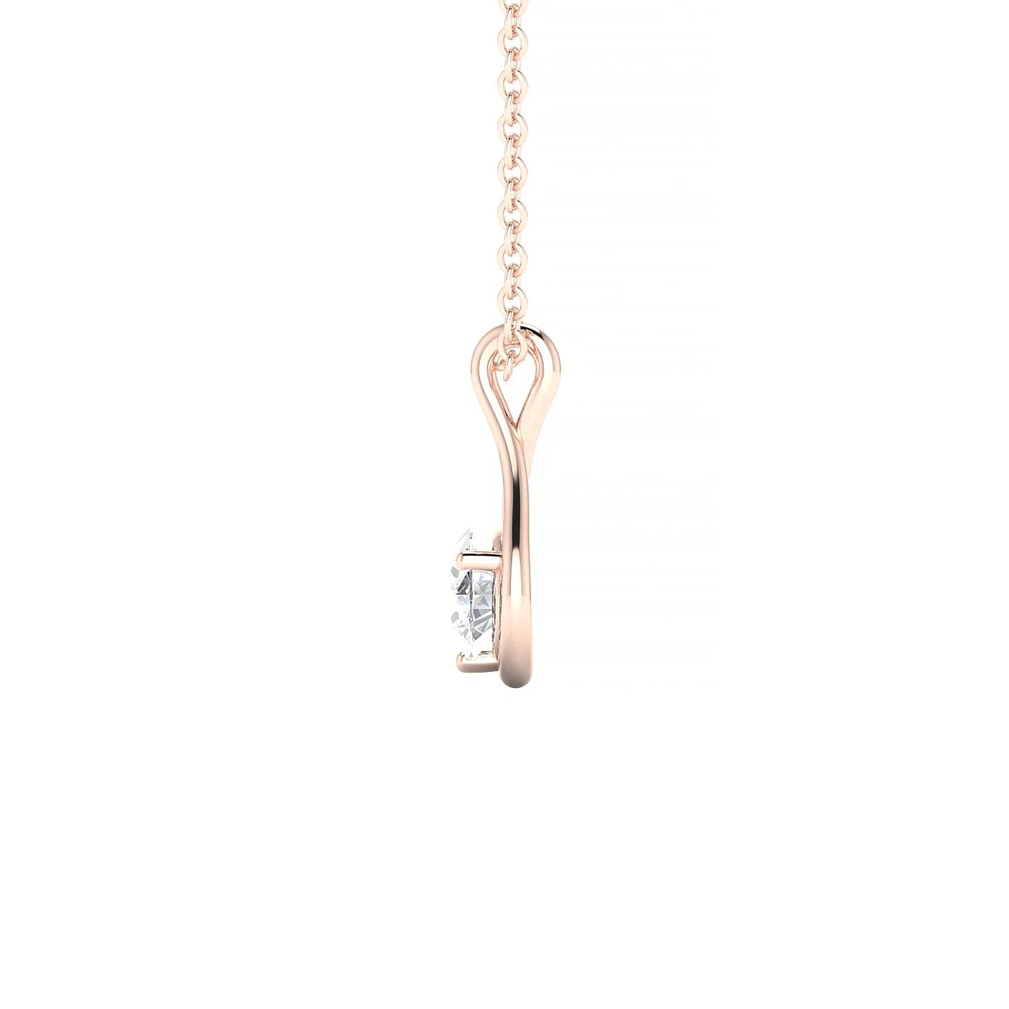 Loop | 18k Rose Gold 4.2 mm Round Diamond Pendant