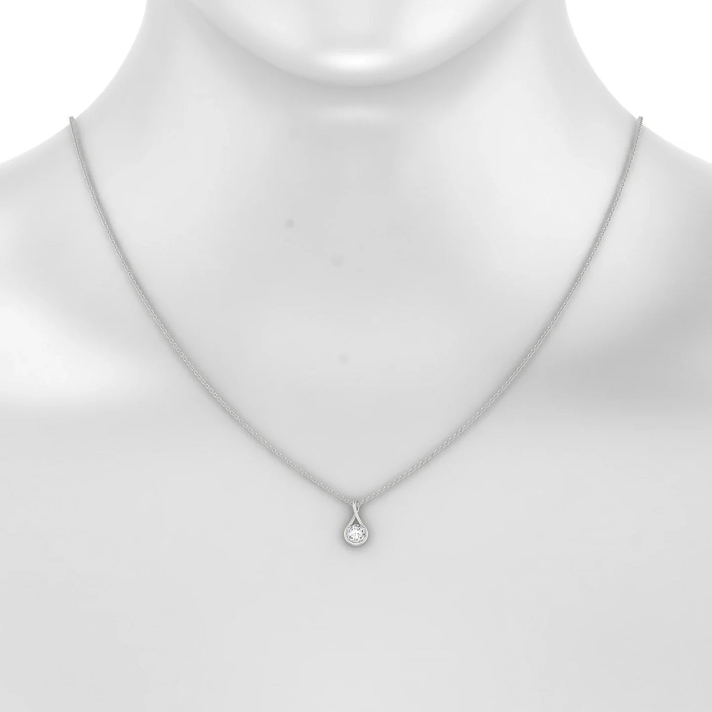Loop | 18k White Gold 4.2 mm Round Diamond Pendant
