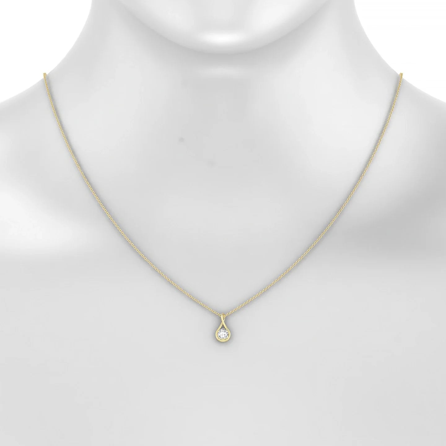 Loop | 18k Yellow Gold 4.2 mm Round Diamond Pendant