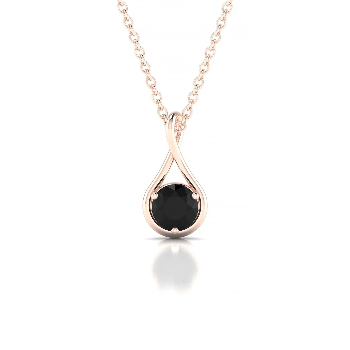 Loop | 18k Rose Gold 4.5 mm Round Black Diamond Pendant