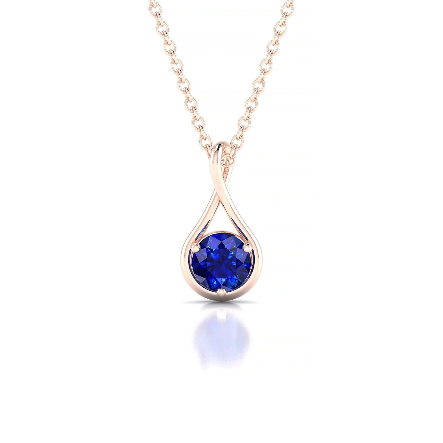 Loop | 18k Rose Gold 4.5 mm Round Sapphire Pendant