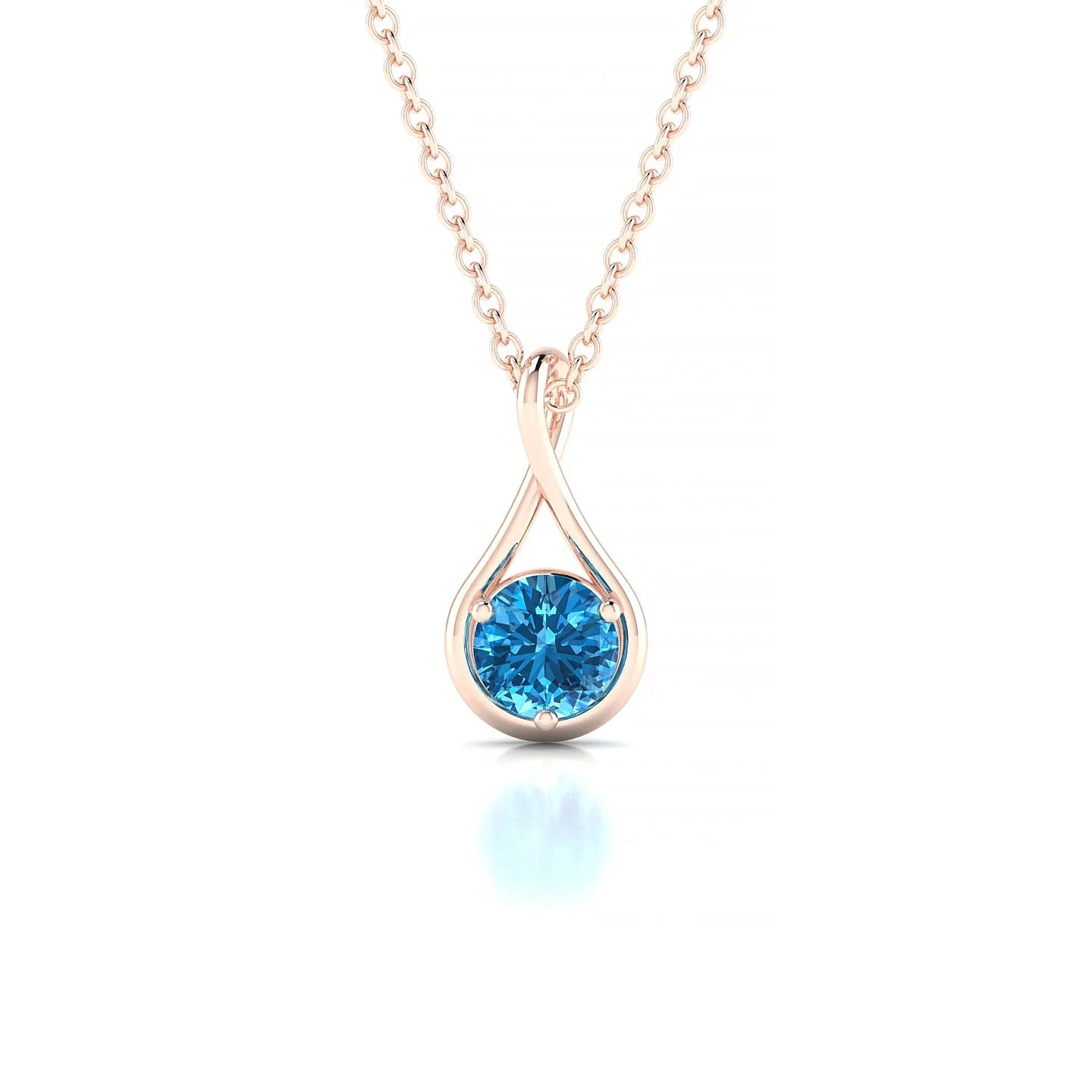 Loop | 18k Rose Gold 4.5 mm Round Topaz Pendant