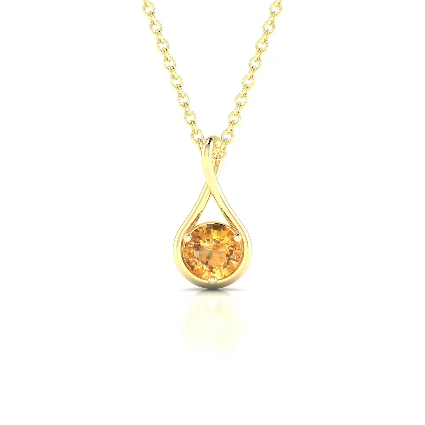 Loop | 18k Yellow Gold 4.5 mm Round Citrine Pendant