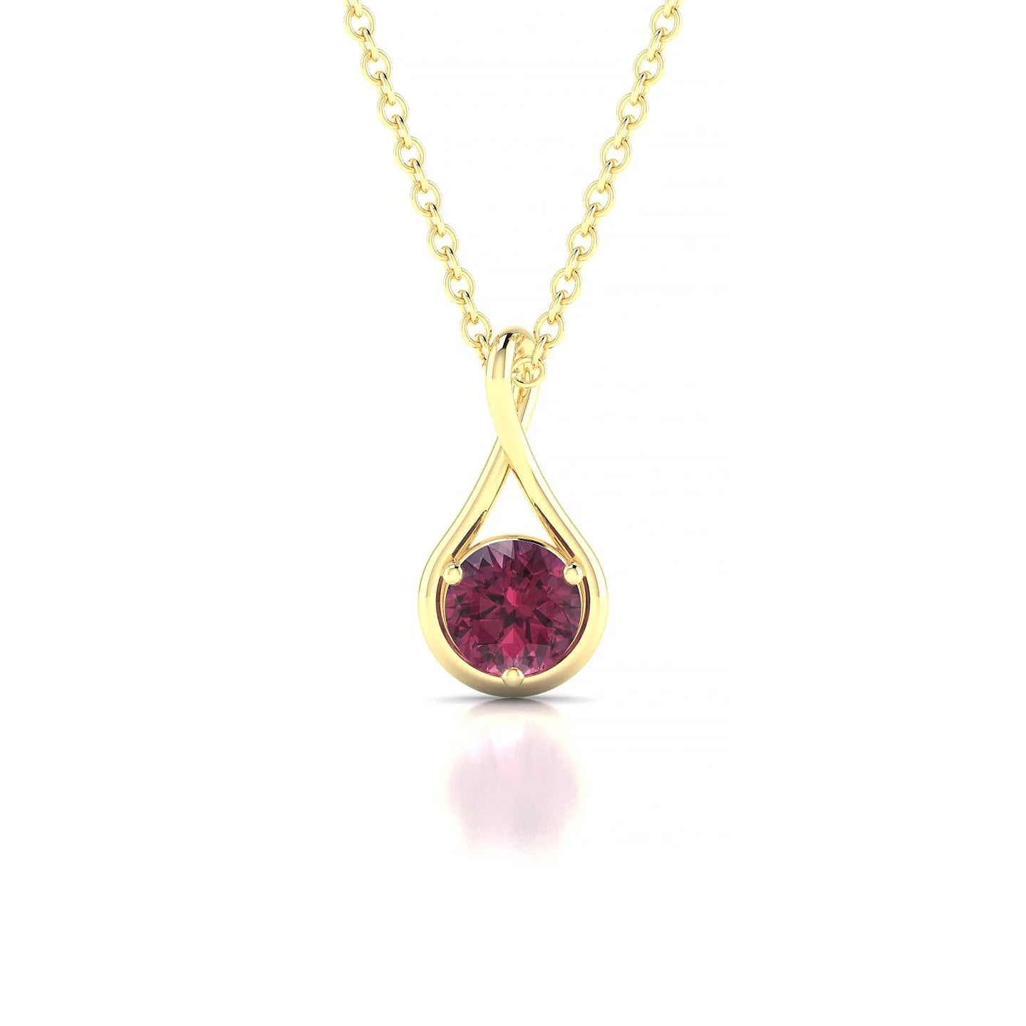 Loop | 18k Yellow Gold 4.5 mm Round Rhodolite Pendant