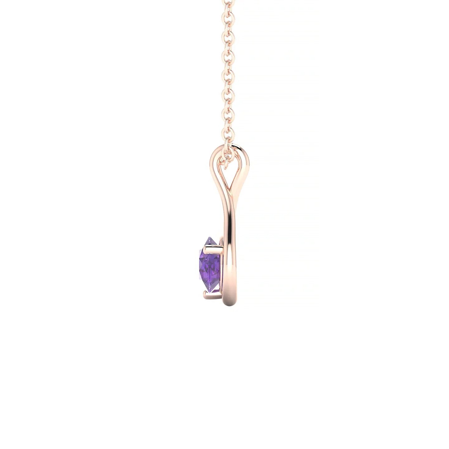 Loop | 18k Rose Gold 4.5 mm Round Amethyst Pendant