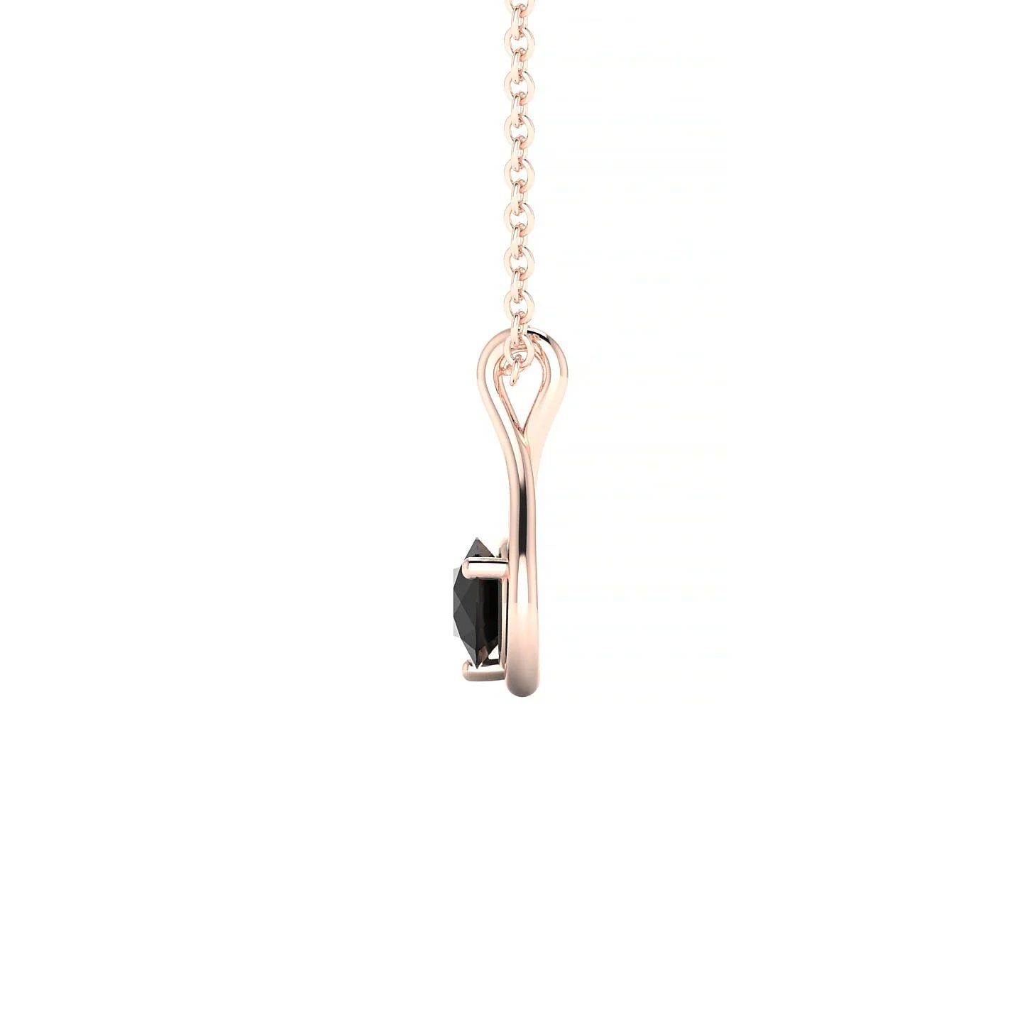 Loop | 18k Rose Gold 4.5 mm Round Black Diamond Pendant