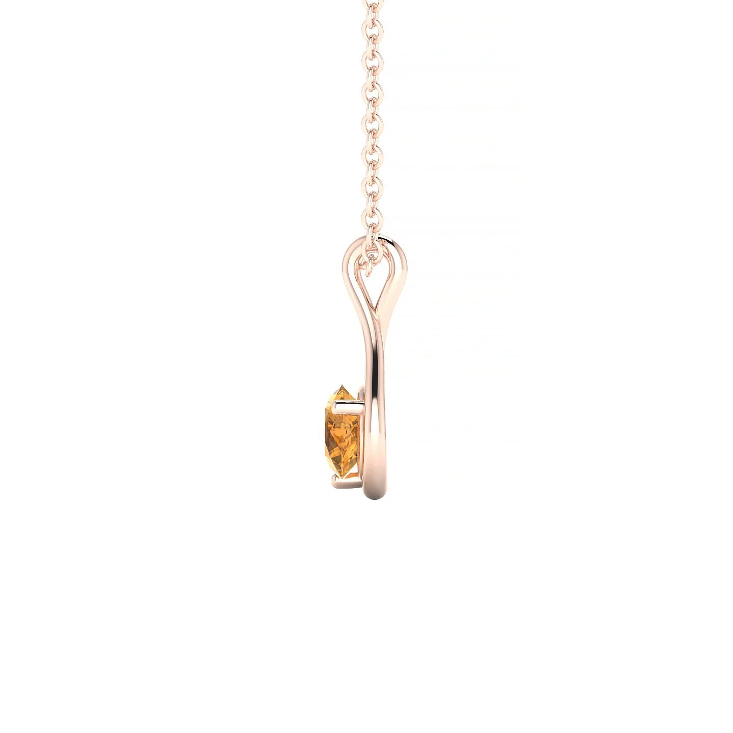 Loop | 18k Rose Gold 4.5 mm Round Citrine Pendant