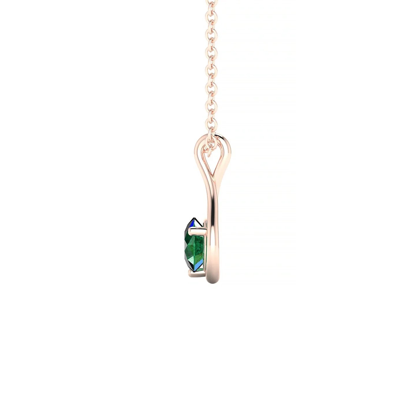 Loop | 18k Rose Gold 4.5 mm Round Emerald Pendant