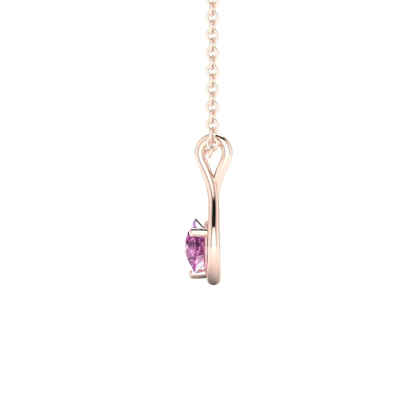 Loop | 18k Rose Gold 4.5 mm Round Pink Sapphire Pendant