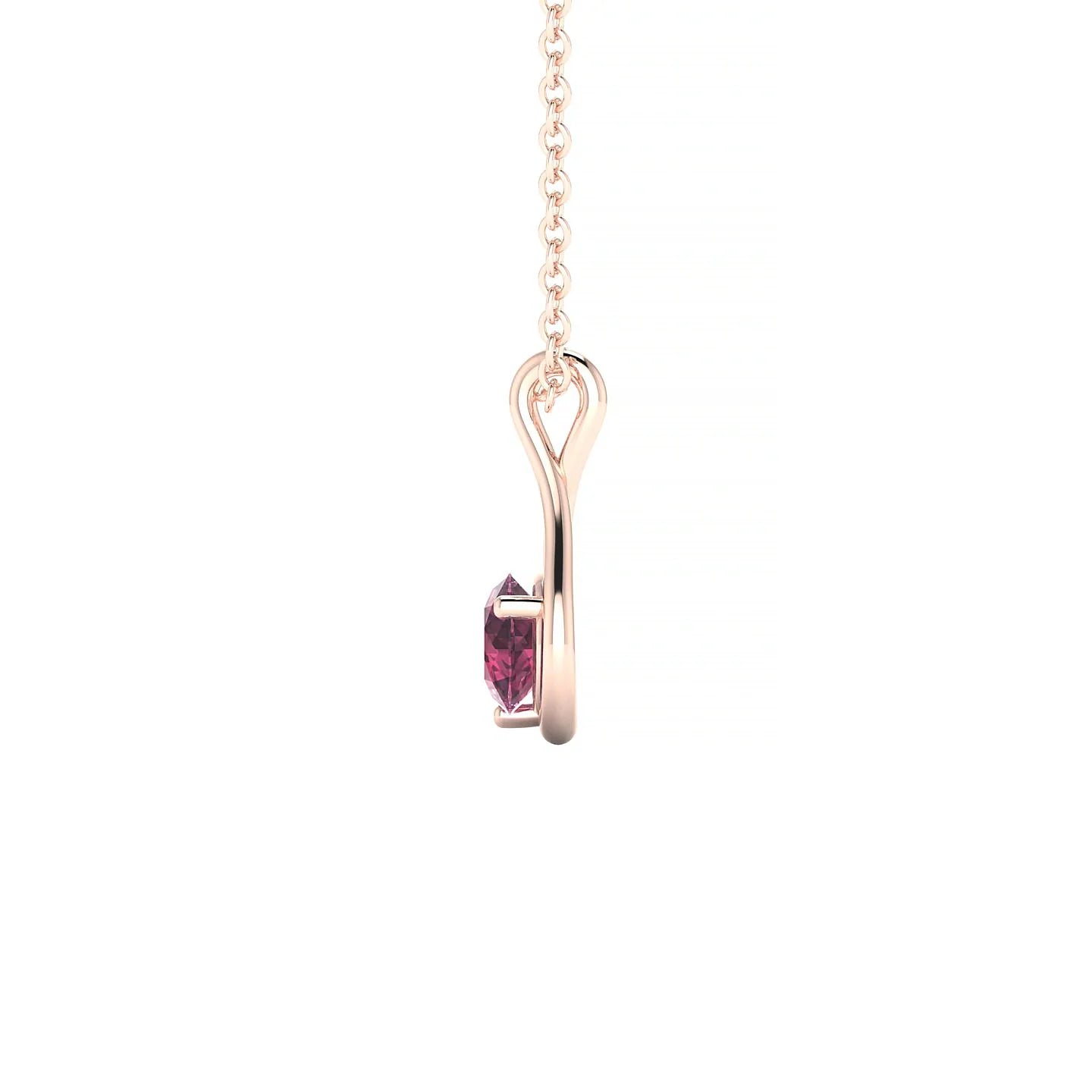 Loop | 18k Rose Gold 4.5 mm Round Rhodolite Pendant