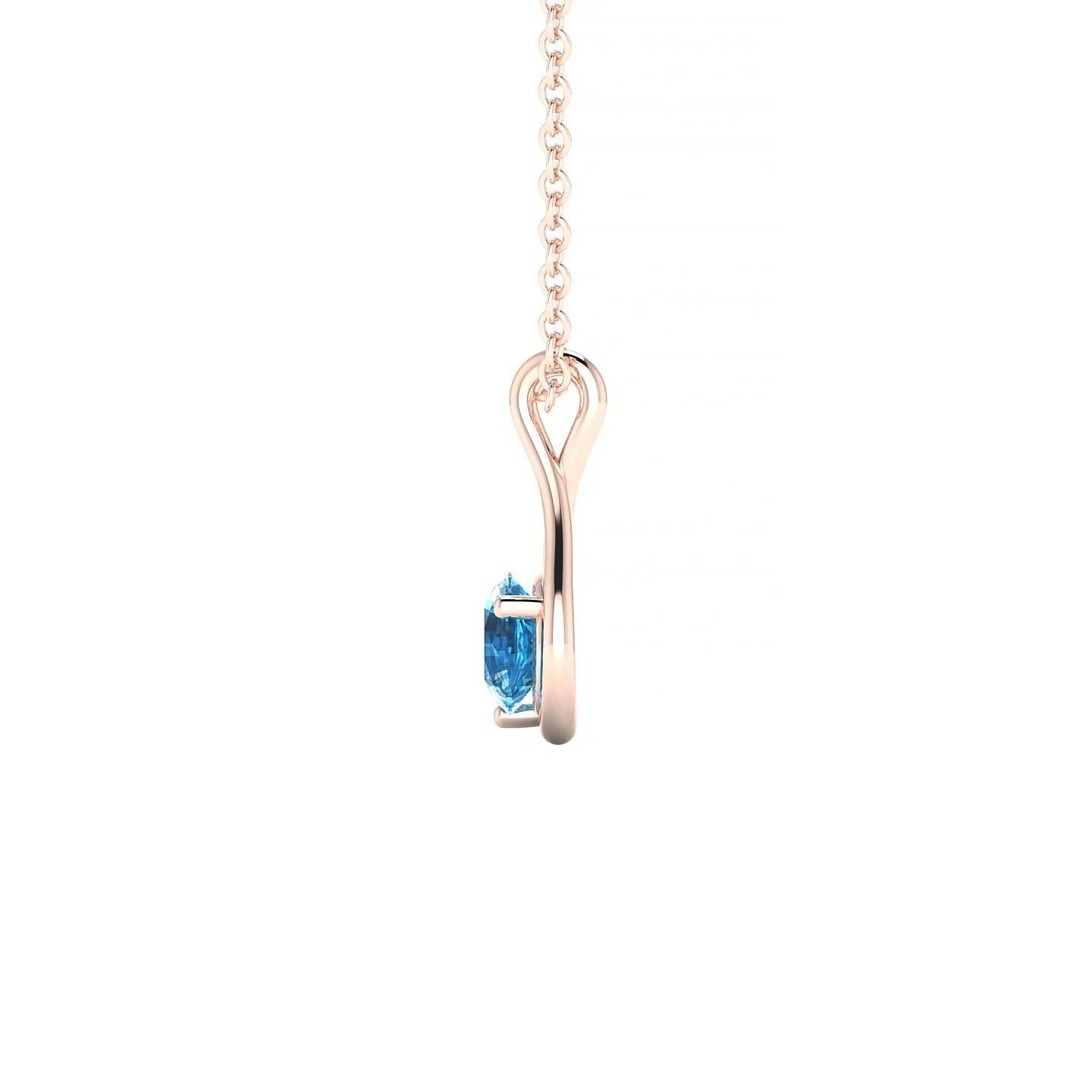 Loop | 18k Rose Gold 4.5 mm Round Topaz Pendant