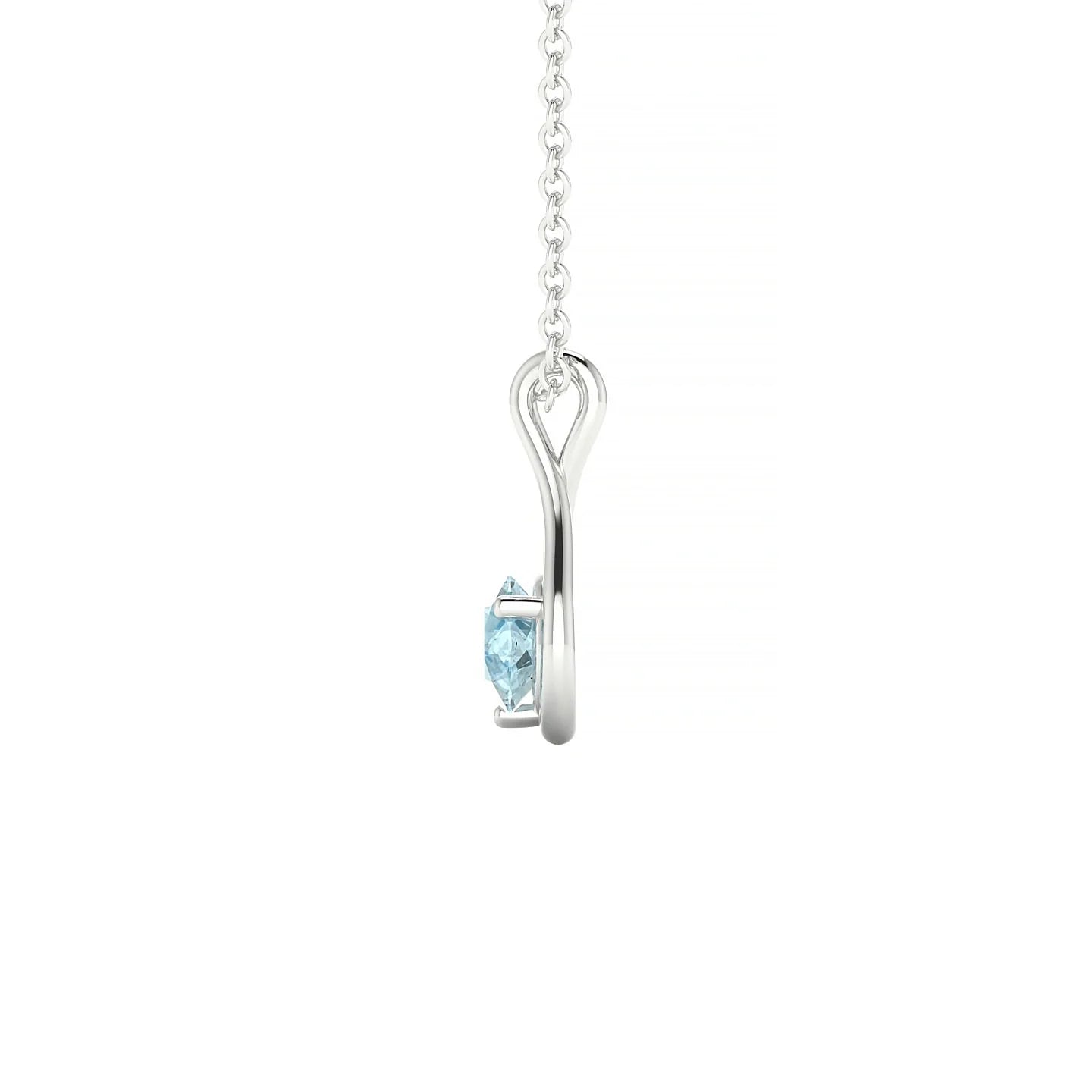 Loop | 18k White Gold 4.5 mm Round Aquamarine Pendant