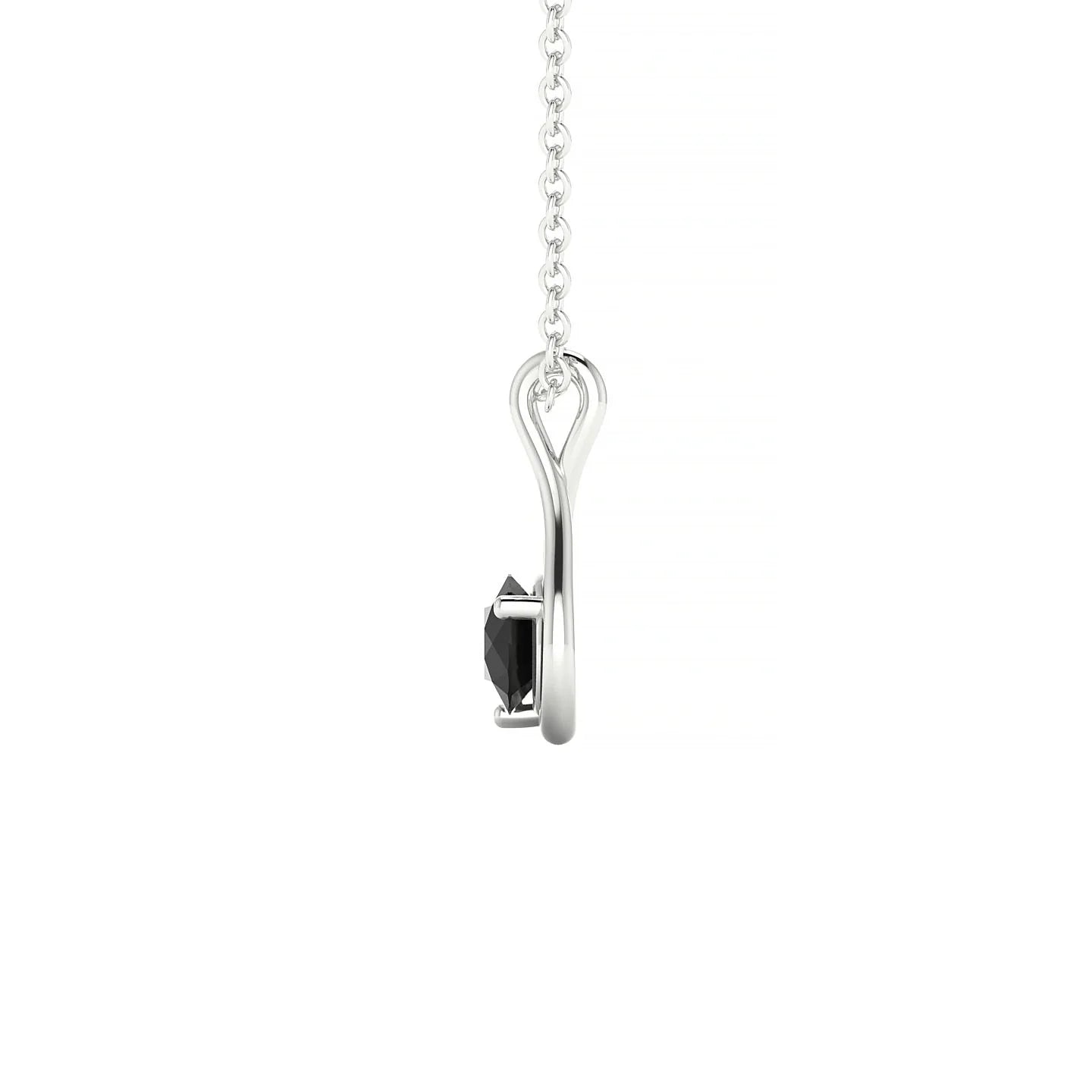 Loop | 18k White Gold 4.5 mm Round Black Diamond Pendant
