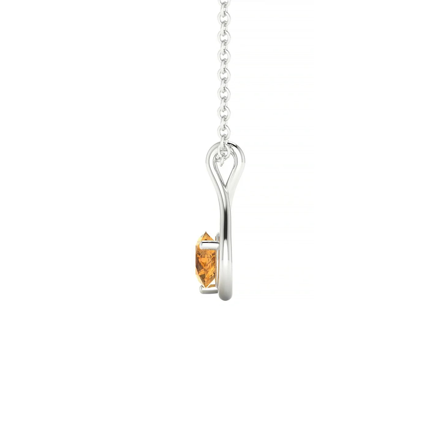 Loop | 18k White Gold 4.5 mm Round Citrine Pendant