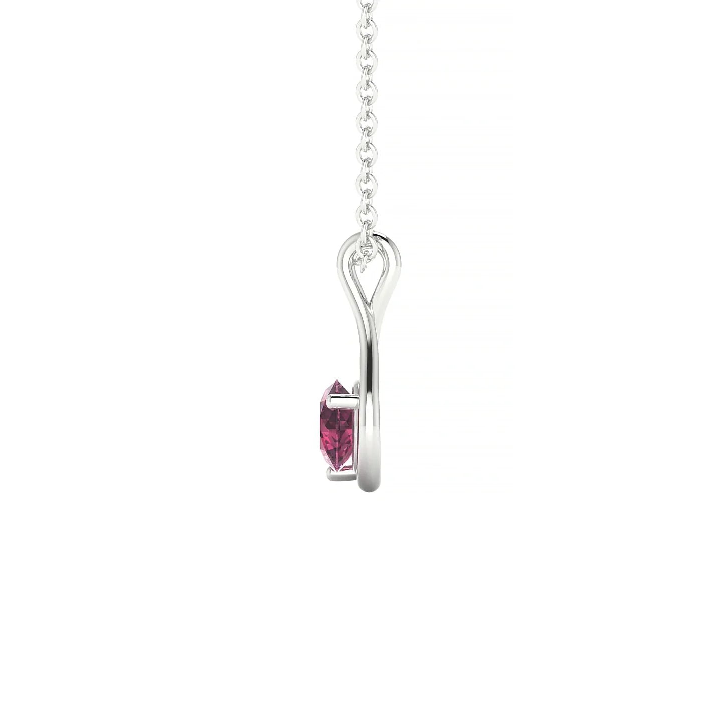Loop | 18k White Gold 4.5 mm Round Rhodolite Pendant
