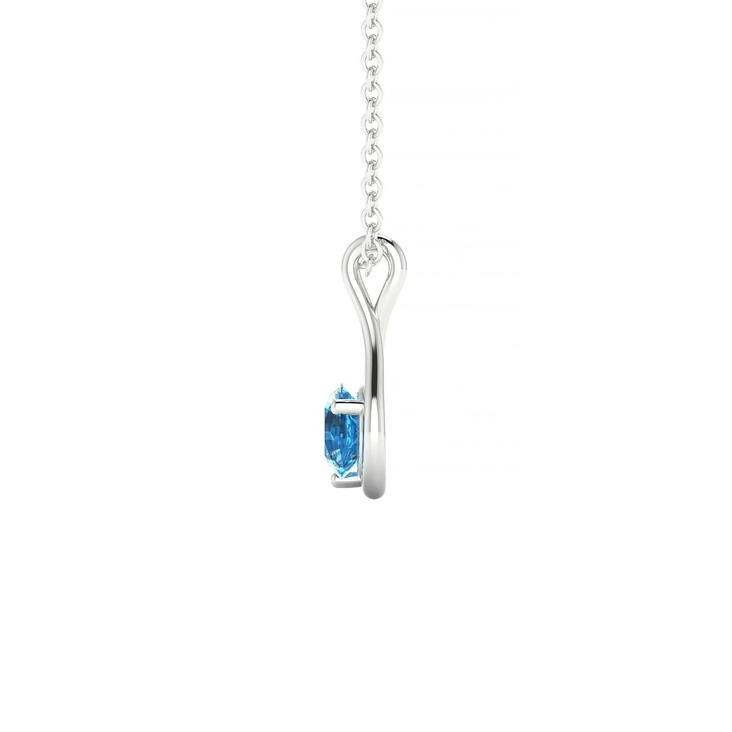 Loop | 18k White Gold 4.5 mm Round Topaz Pendant