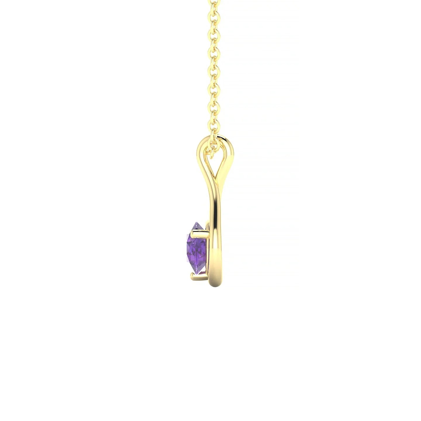 Loop | 18k Yellow Gold 4.5 mm Round Amethyst Pendant