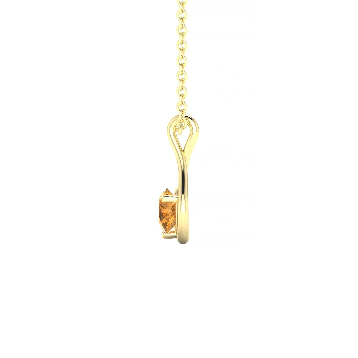 Loop | 18k Yellow Gold 4.5 mm Round Citrine Pendant