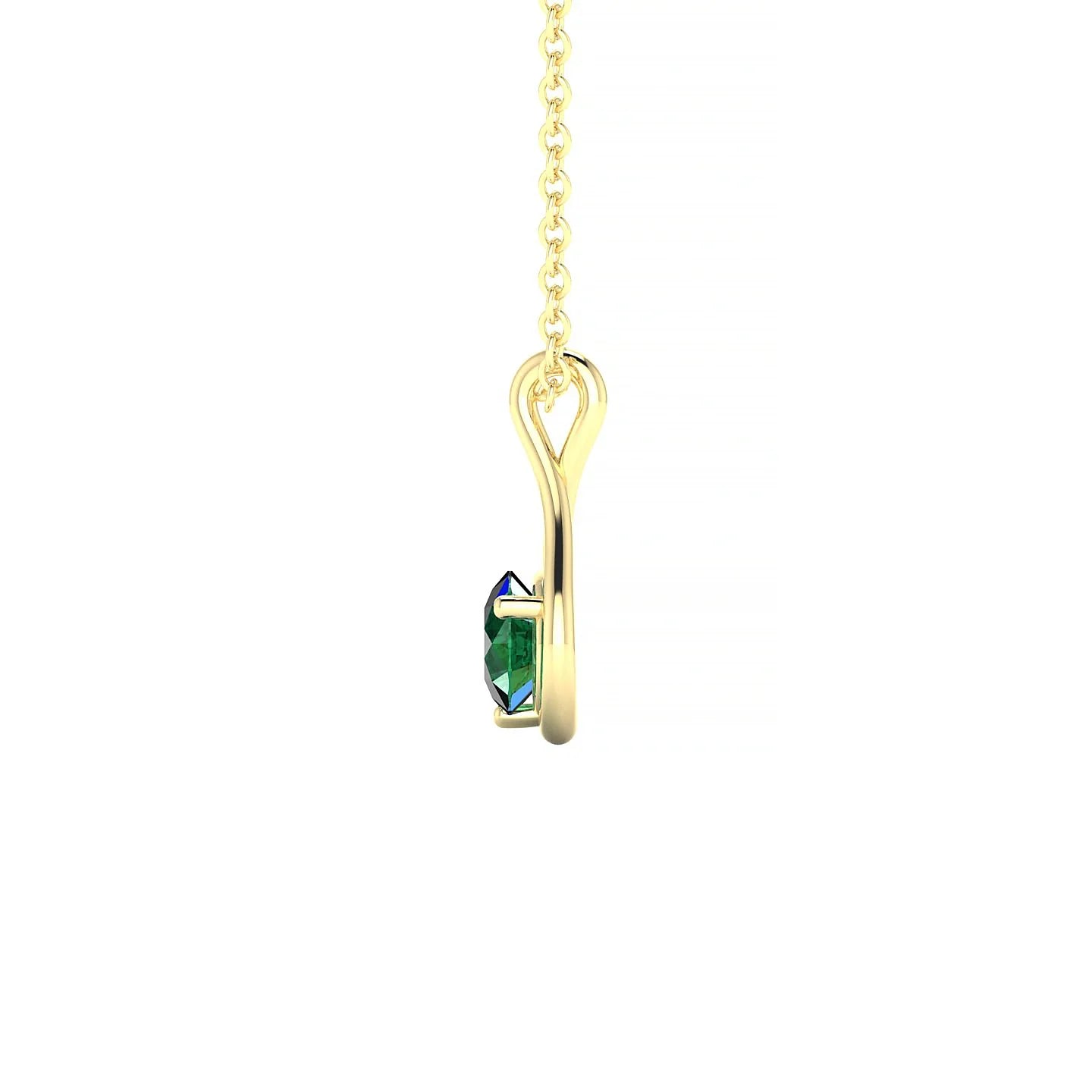 Loop | 18k Yellow Gold 4.5 mm Round Emerald Pendant