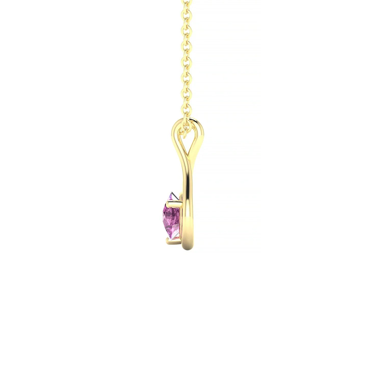 Loop | 18k Yellow Gold 4.5 mm Round Pink Sapphire Pendant