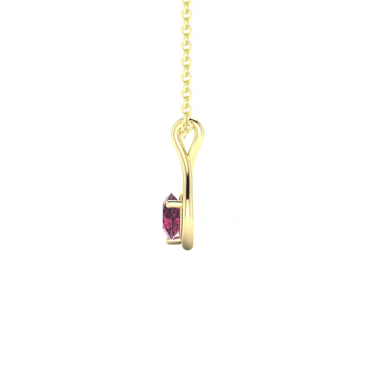 Loop | 18k Yellow Gold 4.5 mm Round Rhodolite Pendant