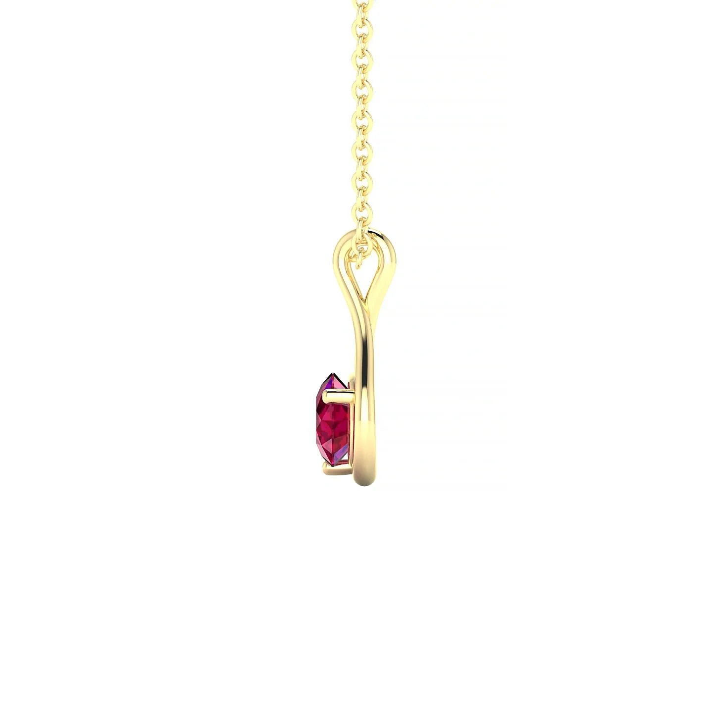 Loop | 18k Yellow Gold 4.5 mm Round Ruby Pendant
