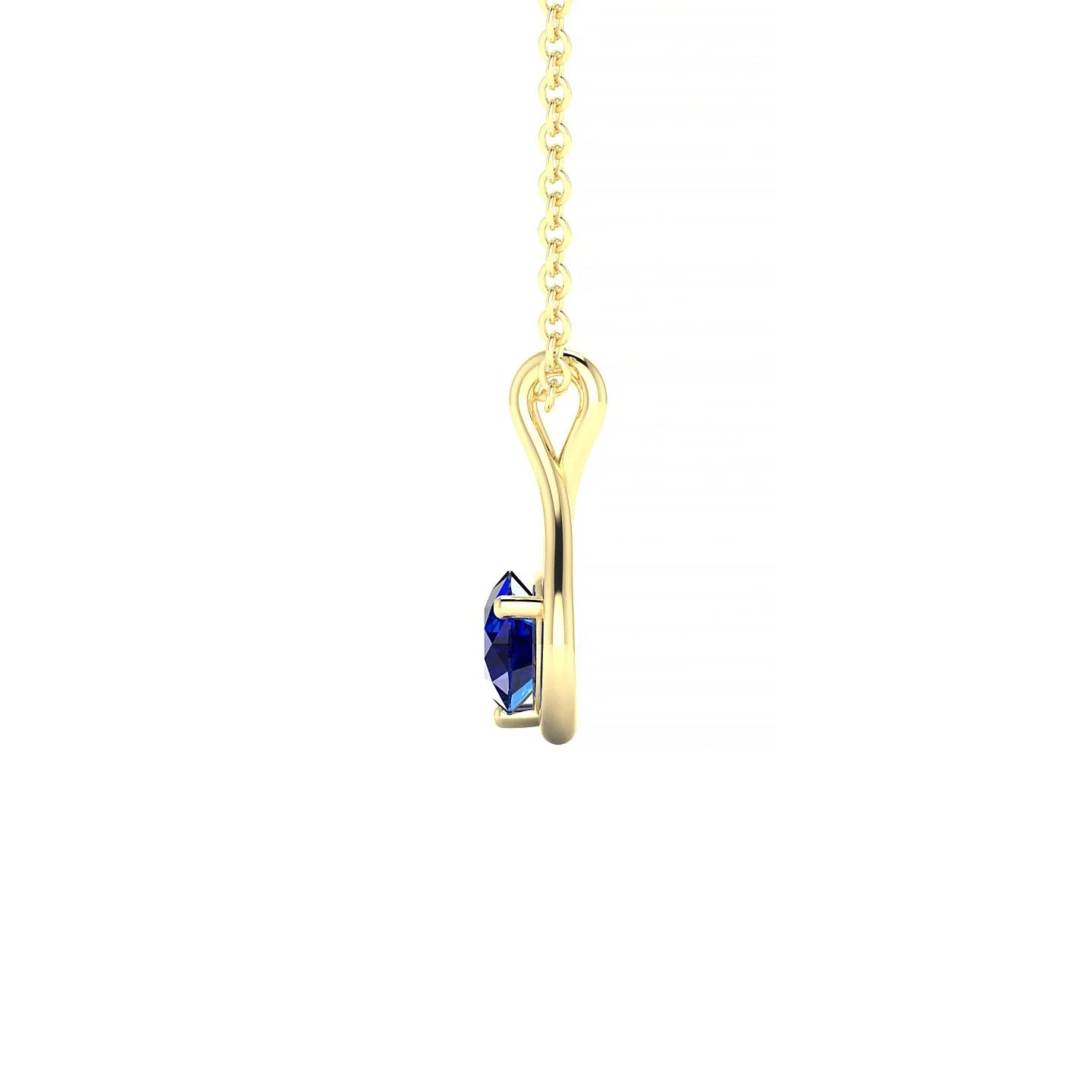 Loop | 18k Yellow Gold 4.5 mm Round Sapphire Pendant