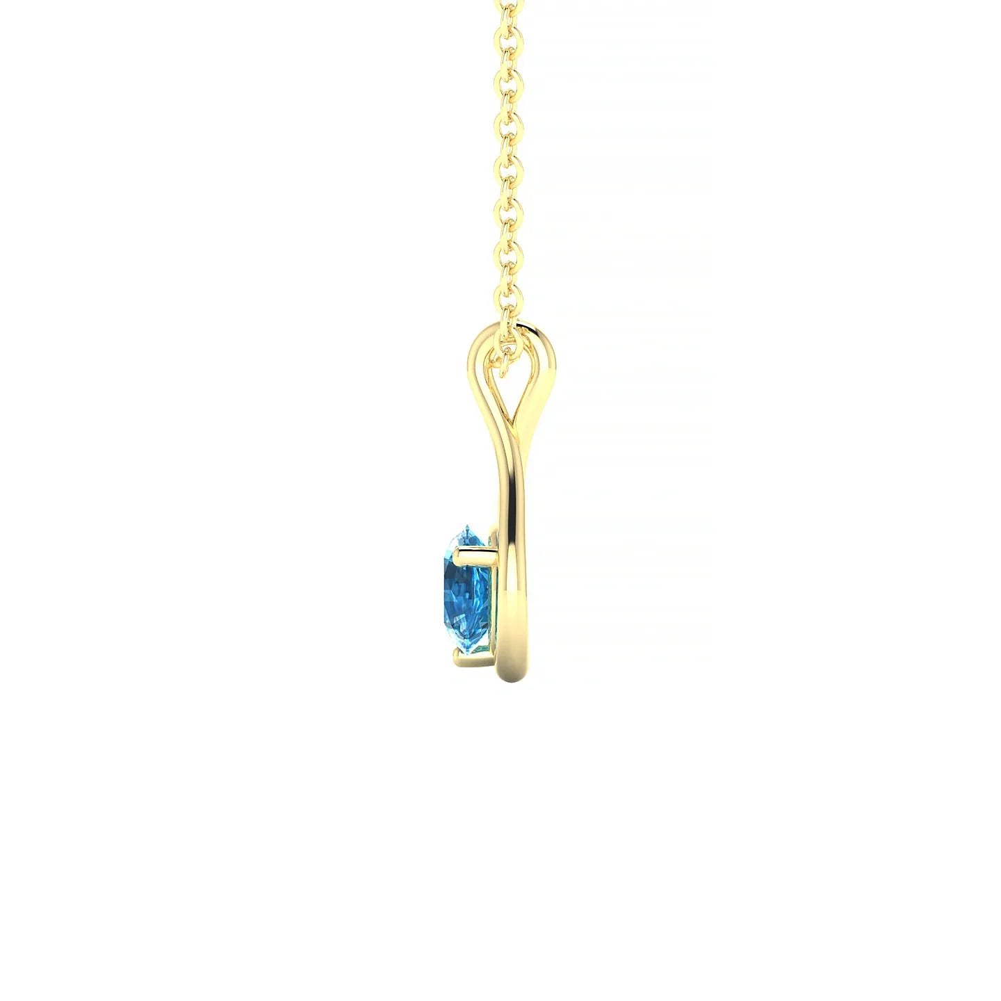 Loop | 18k Yellow Gold 4.5 mm Round Topaz Pendant